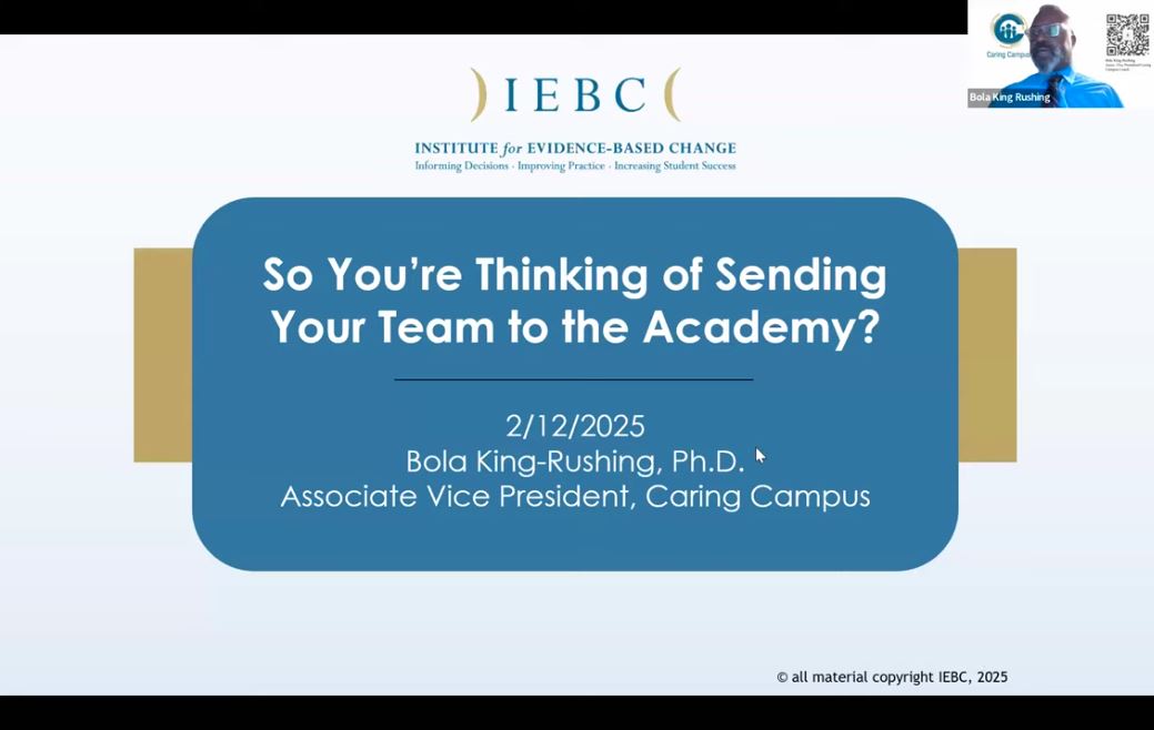 Caring Campus Network Webinar – So You’re Thinking About Sending Your Team to the Academy?